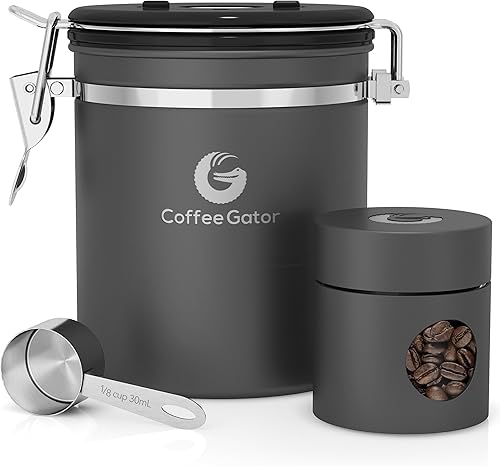 Frasco con cuchara acero inoxidable de café Coffee Gator M Carbón Gris Frasco con cuchara acero inoxidable de café Coffee Gator M Carbón Gris