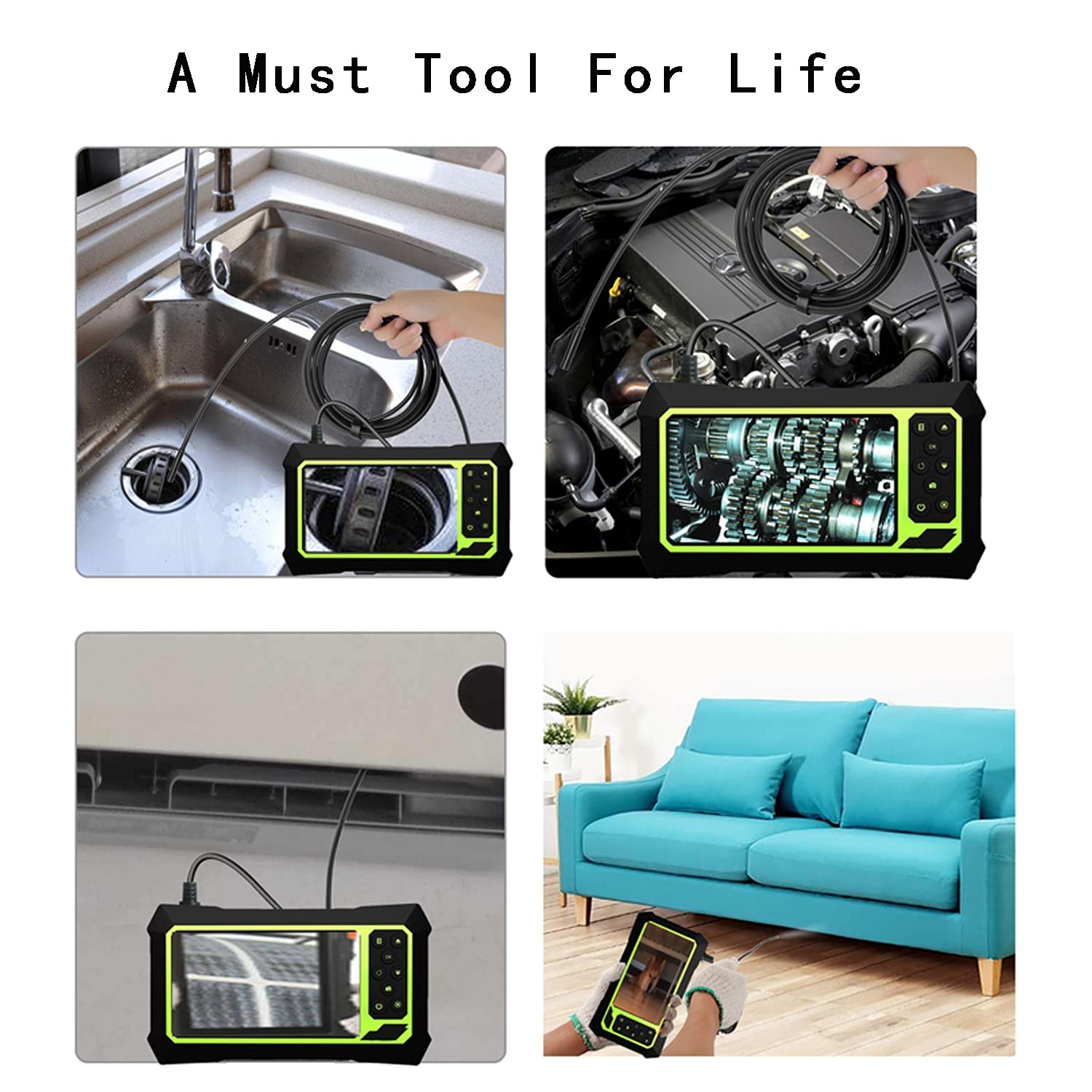 Hrvzdvw Endoscope Camera with Light,4.3 