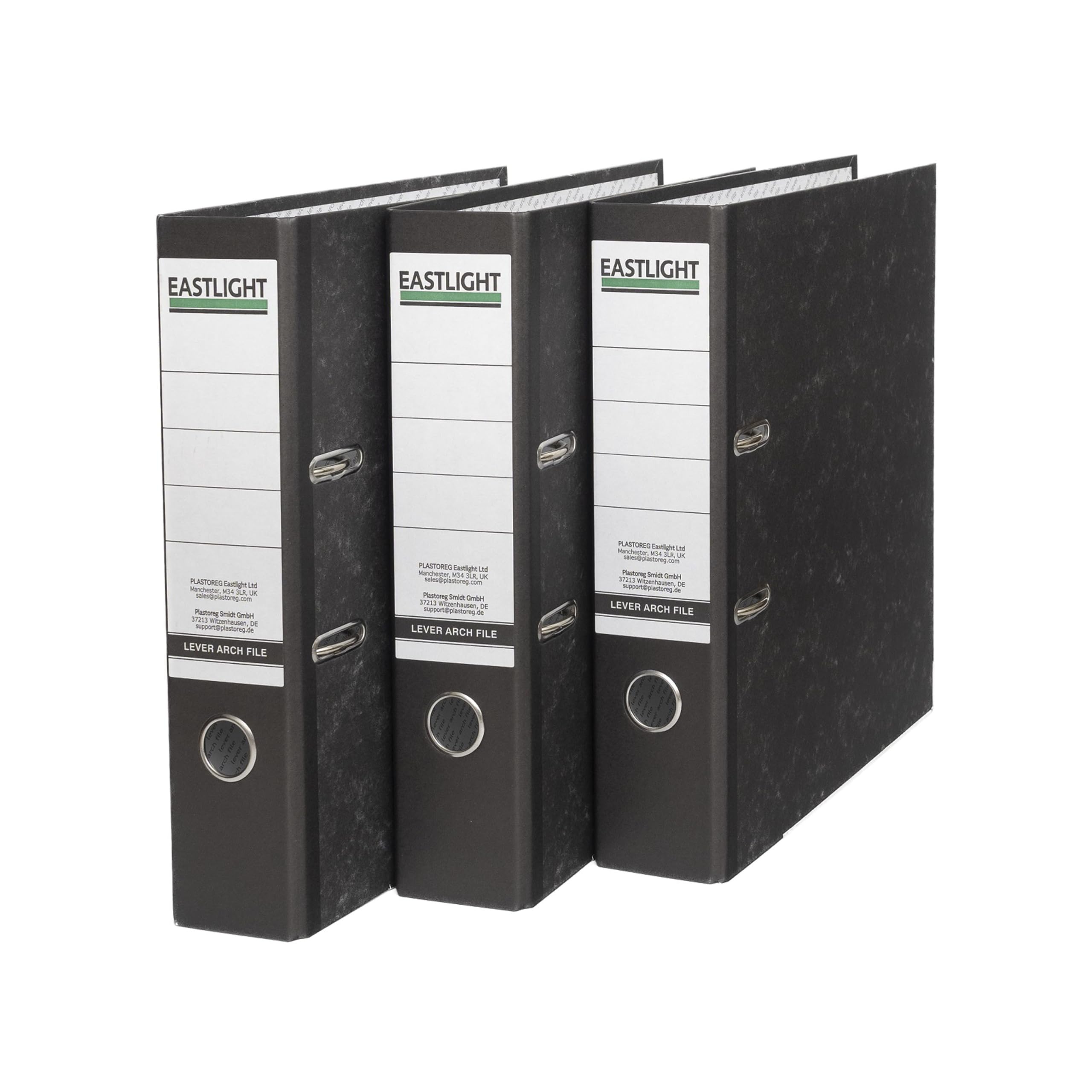 Eastlight A4 Lever Arch Files Black & White Pack of 3