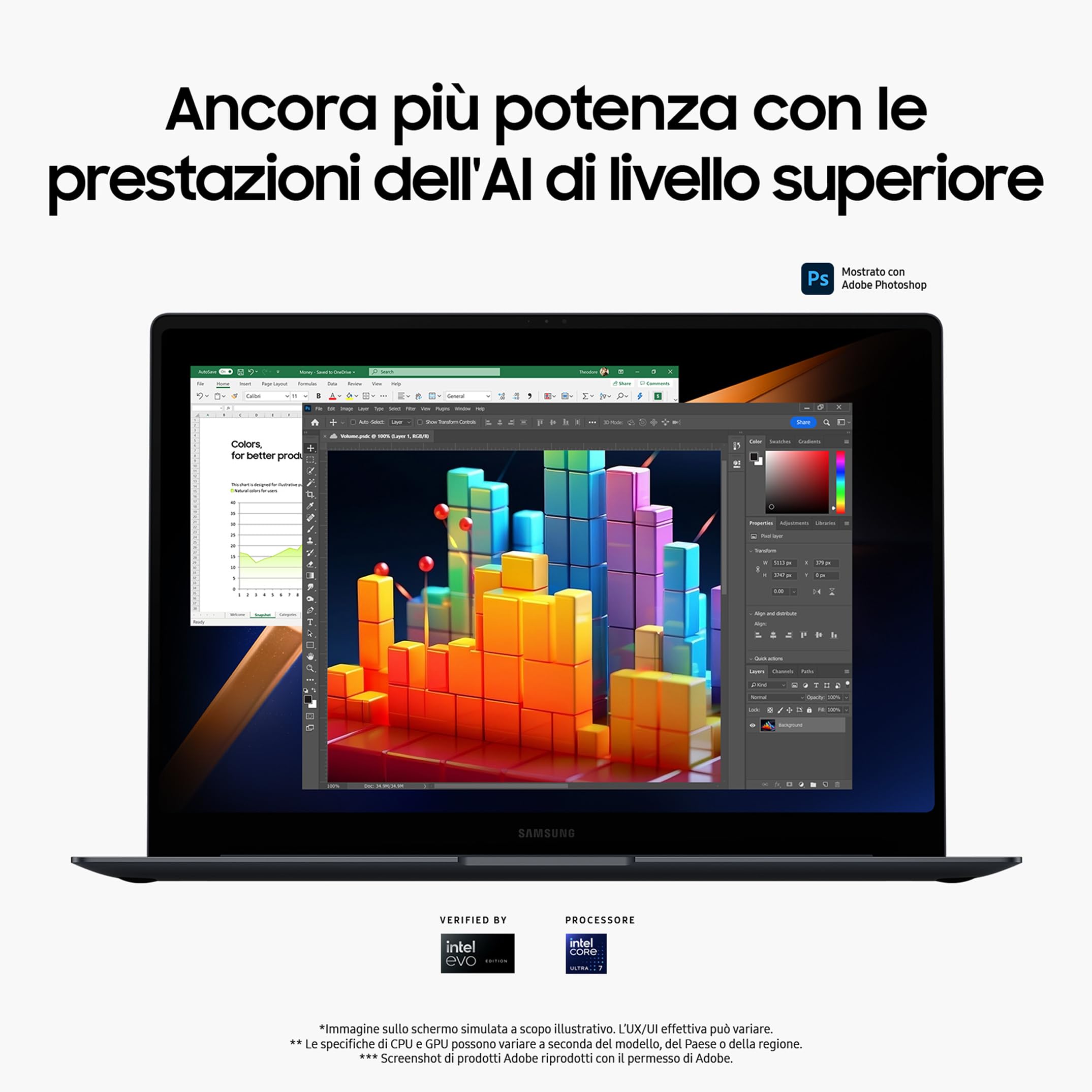 Samsung Galaxy Book4 Pro Laptop, 16", Intel Core Ultra 7, 16GB, 1TB, Moonstone Grey [Versione italiana]