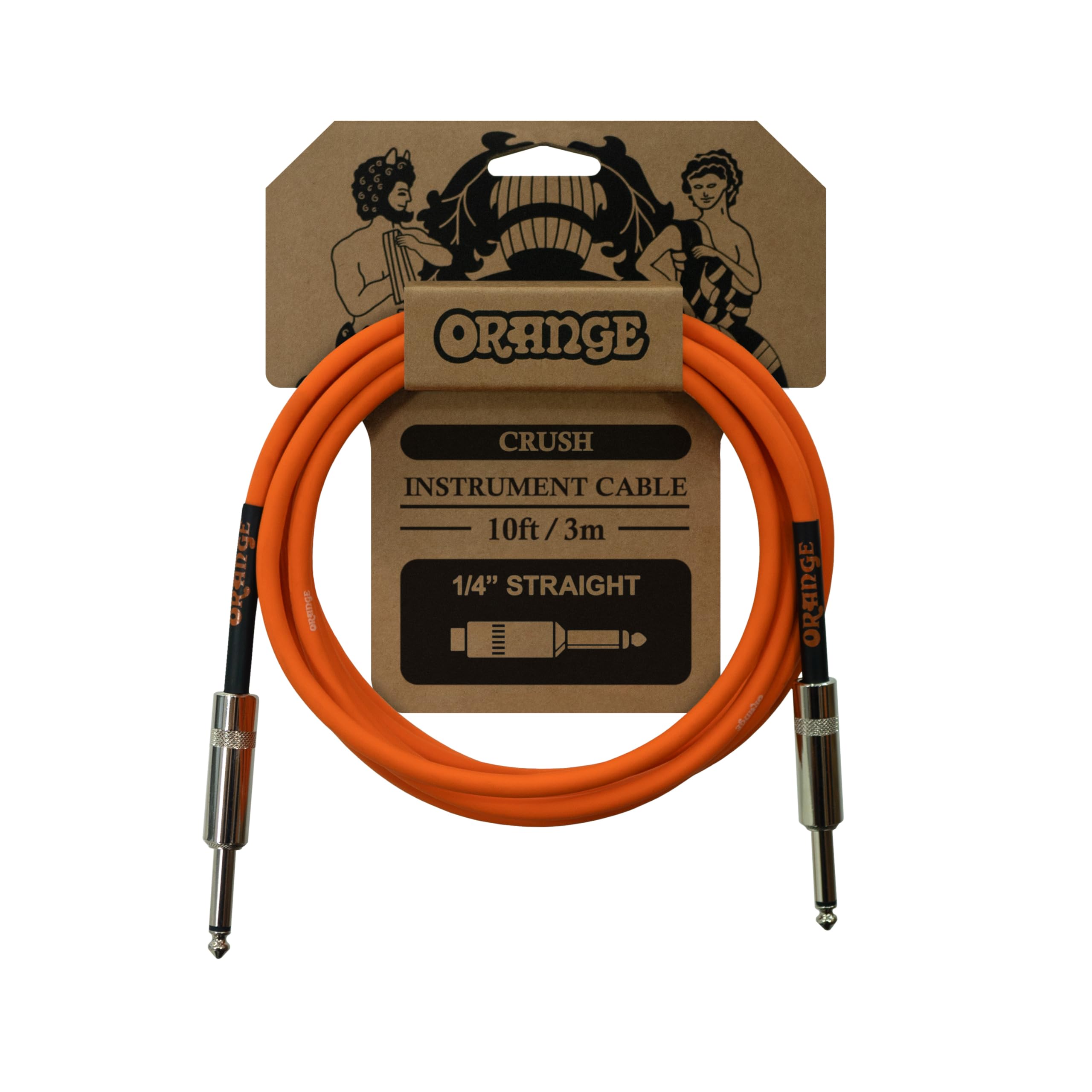 Orange Crush 10' Instrument Cable with Straight to Straight Connector, Orange-image-5