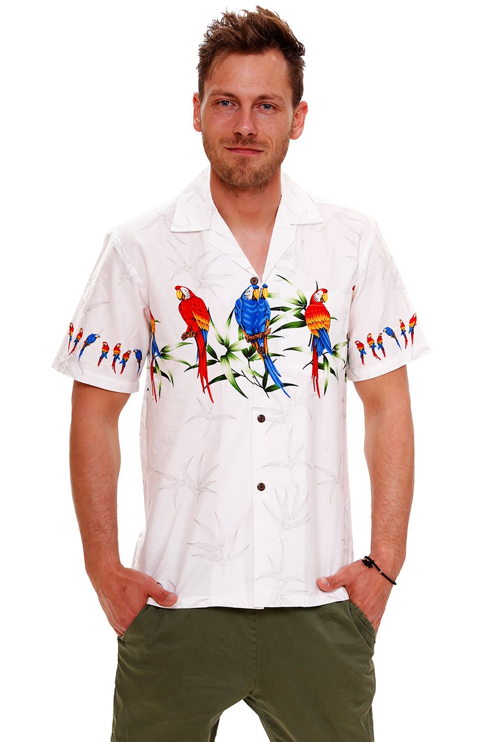 P.L.A. Pacific Legend | Camicia Hawaiana Originale | per Uomo | S - 4XL | Manica Corta | Tasca Anteriore | Hawaiian-Stampa | Auto Strada Designs