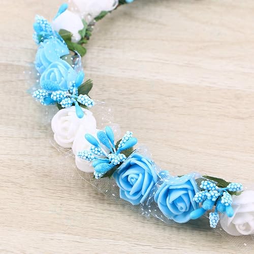 Miniatura 9 de LALAFINA Tiara de boda para niños, diadema de flores, tocado floral, tocado de flores, tocado de flores, tocado de boda para novia, diadema de