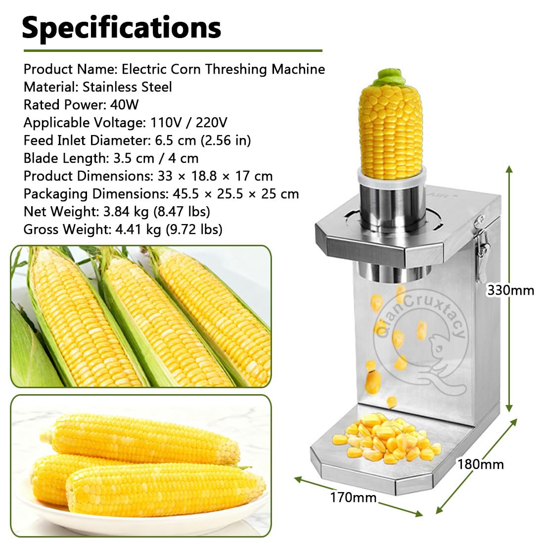 40W Macchina in Acciaio Inossidabile 3.5+4