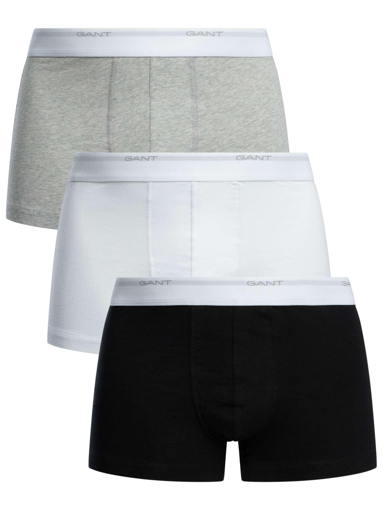 Gant Men's Black 3-Pack Core Trunks With Logo Waistband - 111 /White  35/34/32 L