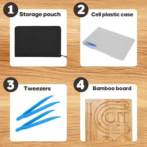 Miniatura 3 de Tablero de cuentas de bambú combinado para hacer pulseras de joyería, collares, tablero de diseño de cuentas de bambú para fabricación de joyas,
