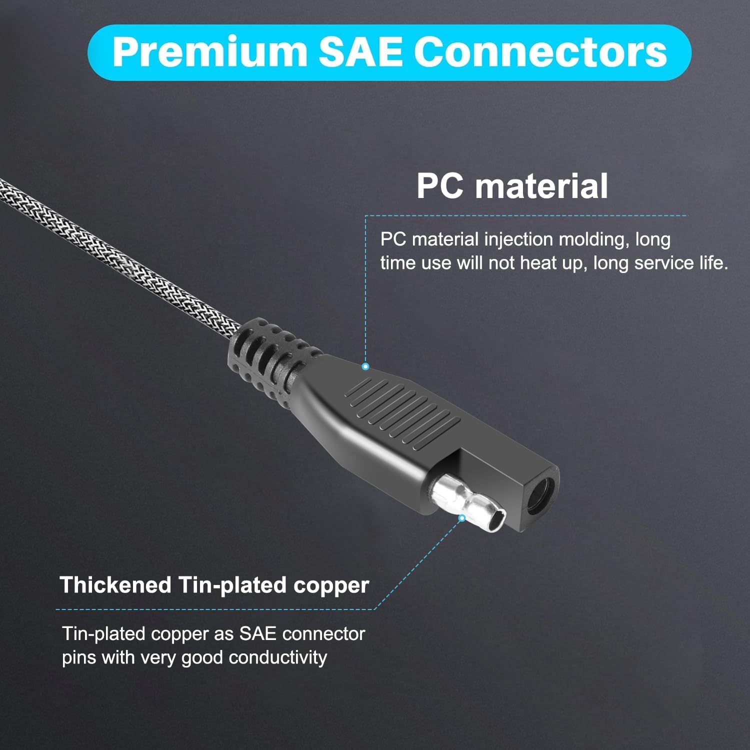 TAIFU Solar Panel Connectors to SAE Adapter Cable, 11FT 10AWG Solar Extension Cable with SAE Polarity Reverse Adapter for RV Solar Panel Caravan Battery Charger Kit