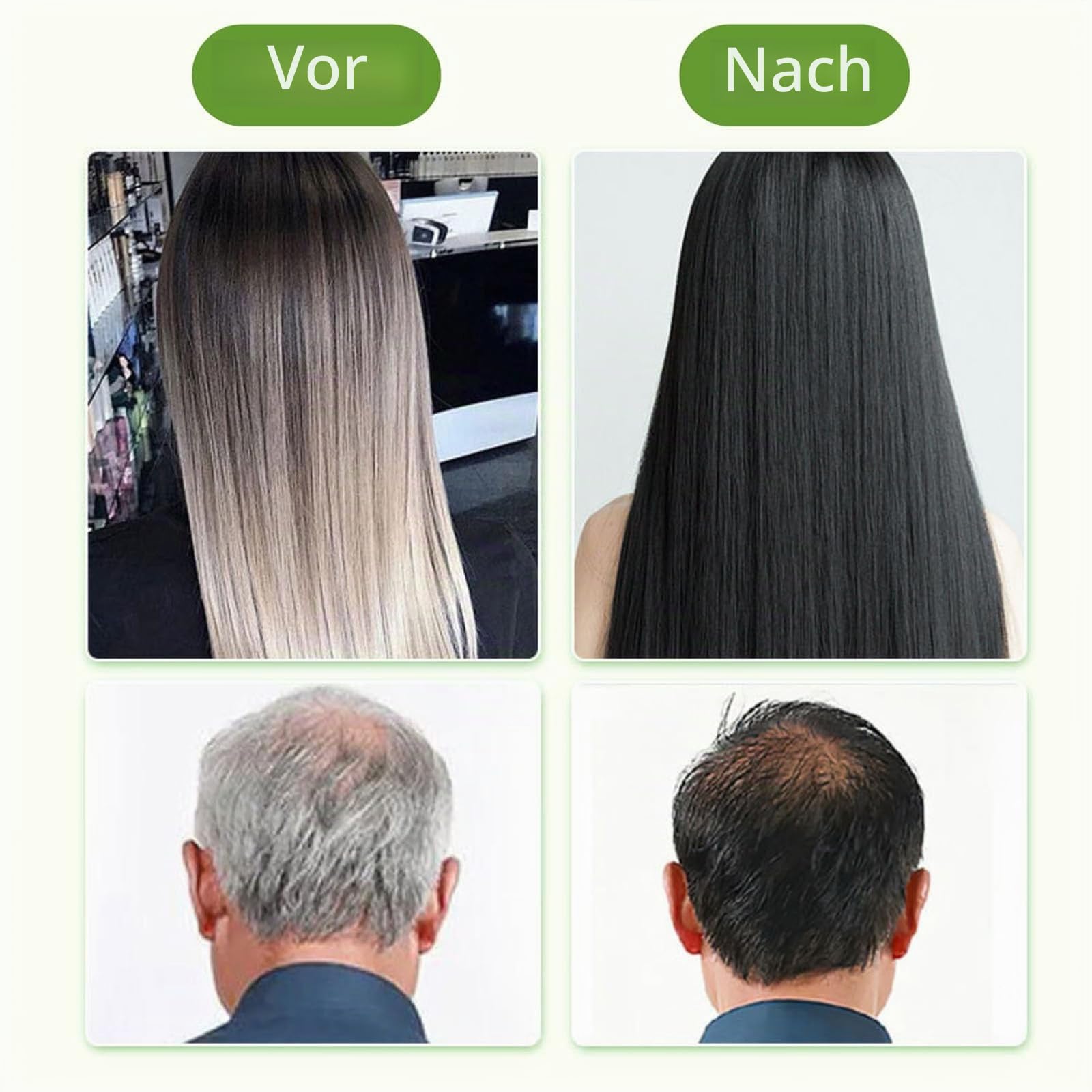 Langlebig pflanzliche Schaumhaarfarbe, Bubble Hair Dye Shampoo mit Kräuterextrakten, schnell wirkende Haarfärbefärke Blasen Haarfarbstoffe für Frauen und Männer (Black)