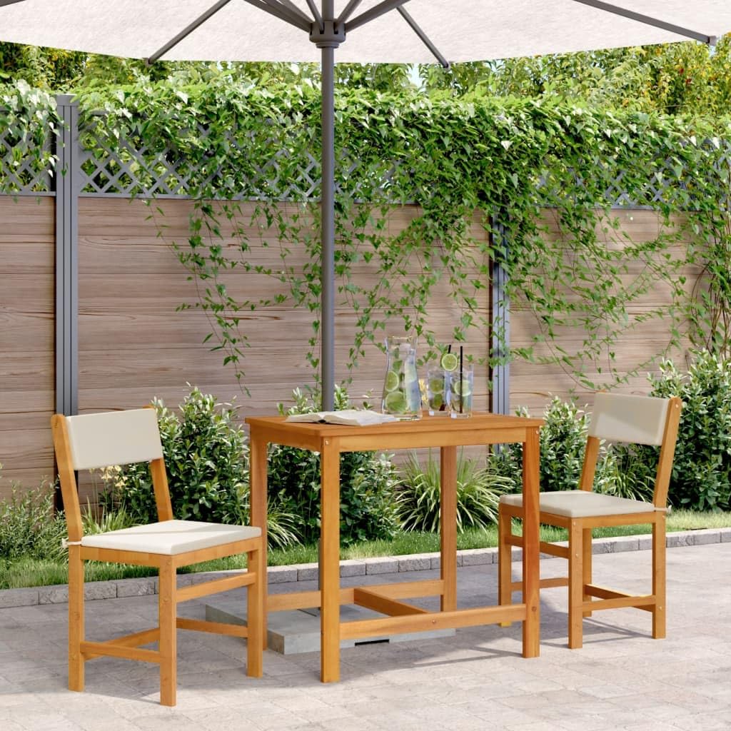 Juego de muebles de exterior de madera maciza de acacia con mesa y sillones para terraza
