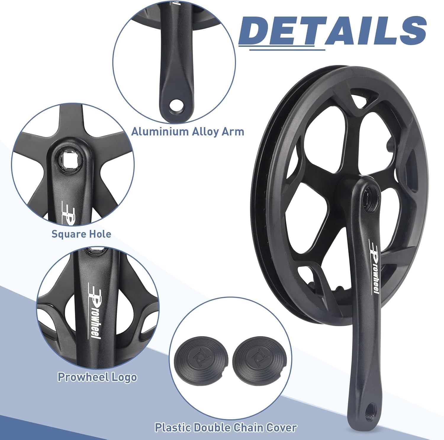ZUKKA Prowheel - Guarnitura per bicicletta 46T, in lega di alluminio da 170 mm, per bicicletta singola e 6/7/8 velocità, per bicicletta elettrica