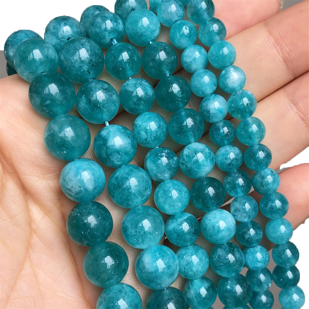 Juego de 36 piedras naturales para hacer joyas, espaciadores redondos, para collares, pulseras, amazonita, jade, 10 mm