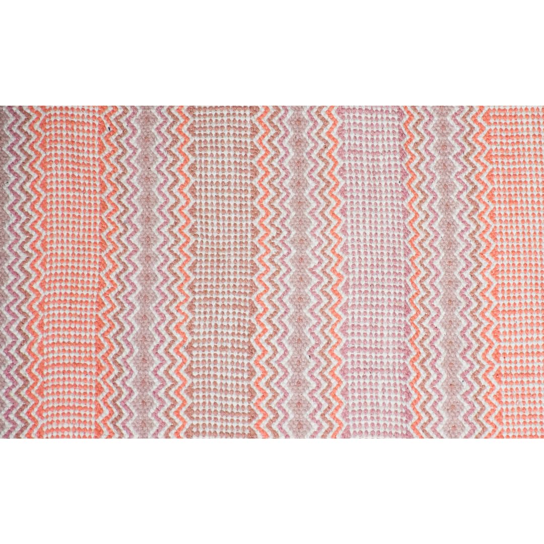 Jute & Co. Tappeto 100% Cotone Naturale, Colore Beige, con Fantasia Tessuta a mano, Lavabile in Lavatrice, 55X140cm