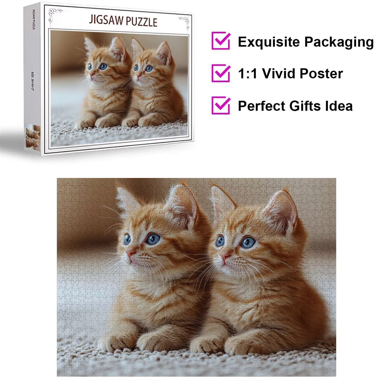 Puzzle 1500 Kawałek Słodkie Drewniane Puzzle Wyzwanie, n-377 | Niemożliwe wyzwanie, inteligentna gra zręcznościowa, gry logiczne dla całej rodziny, pomysł na prezent, zwierzę