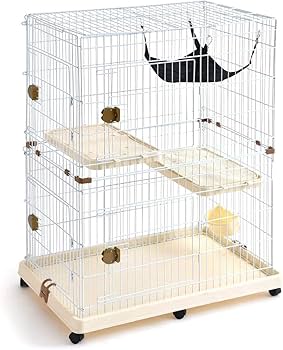タンスのゲン ハピネコ キャットケージ 2段 プラスチック製 Amazon.co.jp: タンスのゲン 猫ケージ 2段 高さ140cm【錆びない 音が響