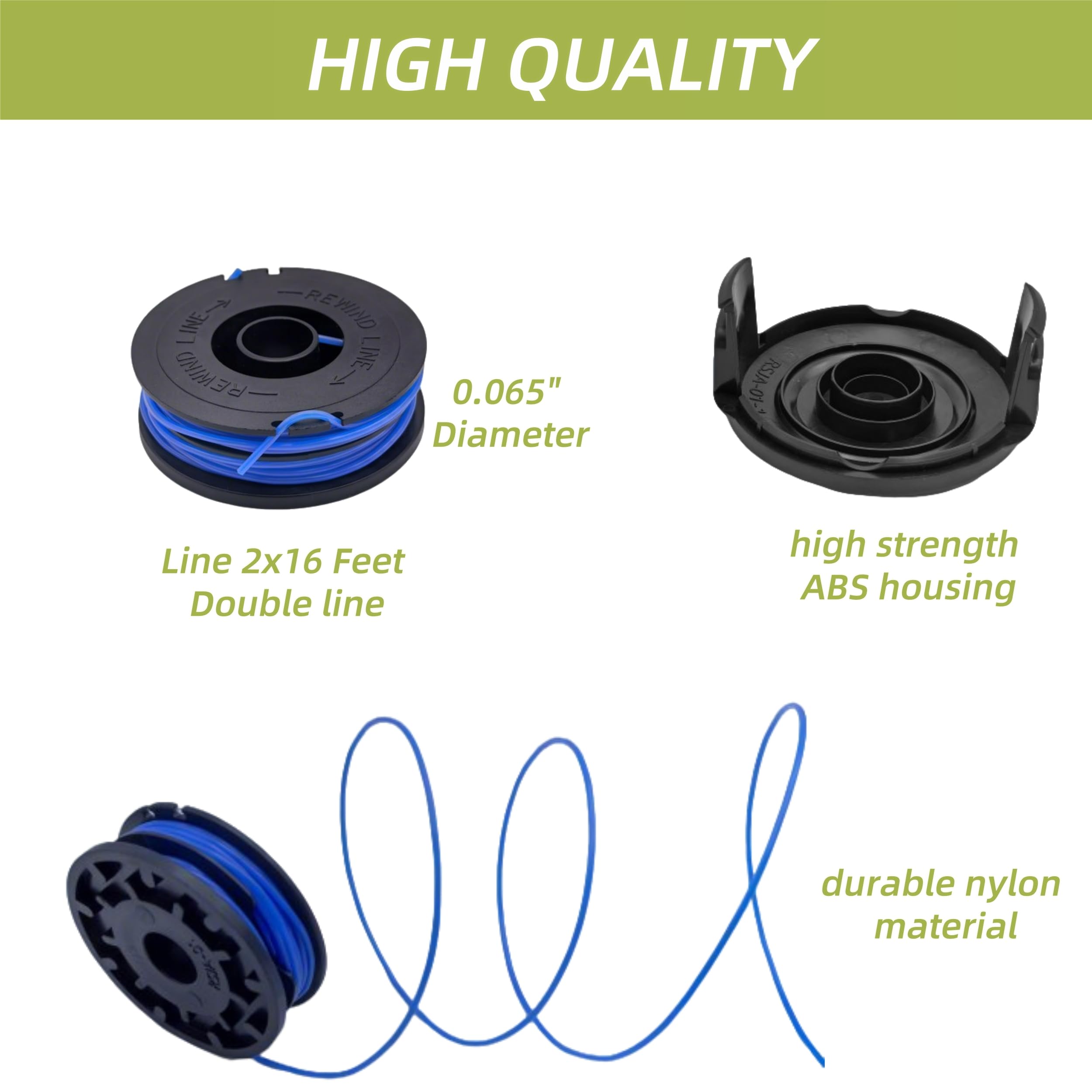 SopimusZ 6 Pack Replacement Strimmer Spools Compatible with Spear & Jackson GT450 GT600 S4528ET S6030ET,Trimmer Line with 2 Spool Caps-Fits N1F-GT-280/450-D,RTX500 - Image 4