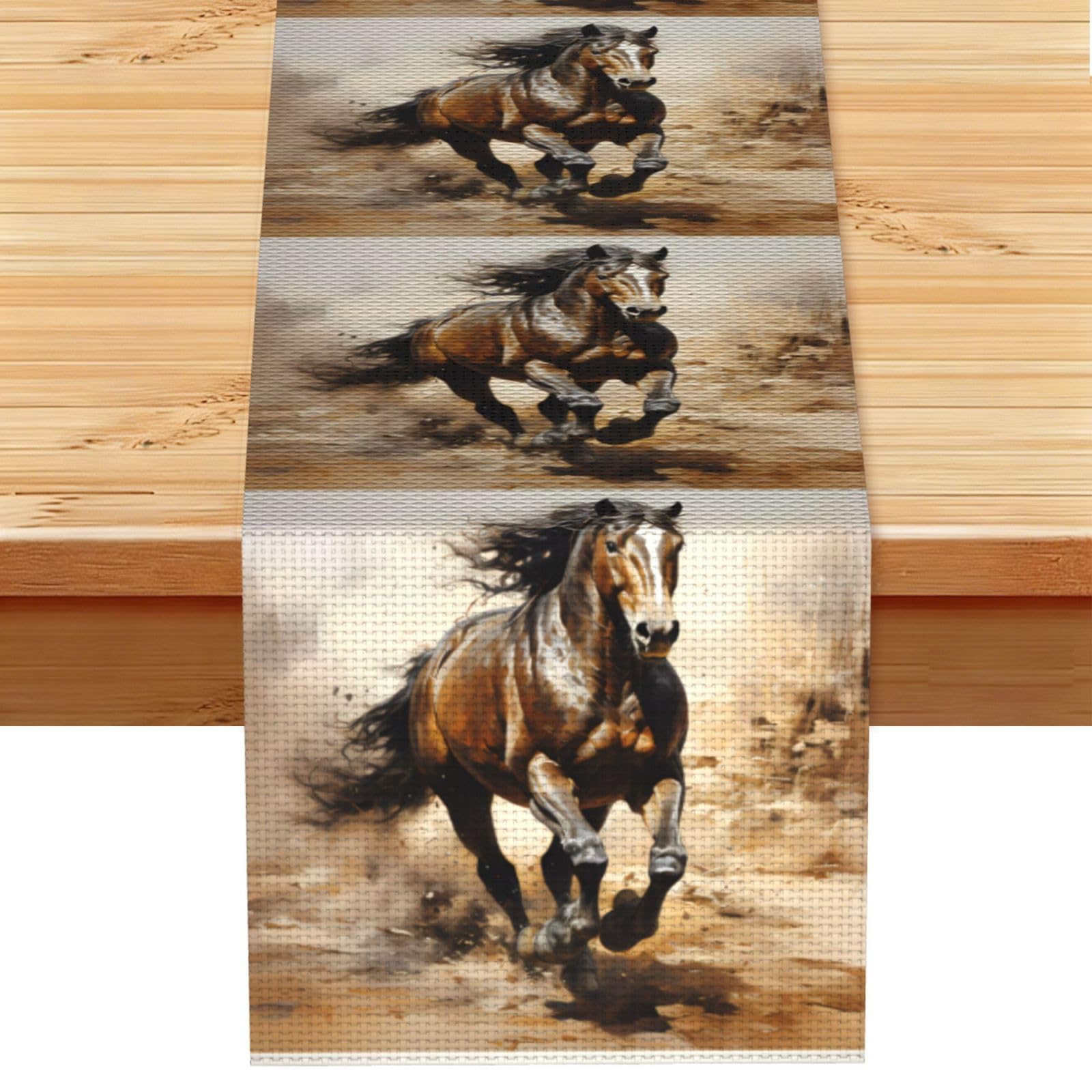 Western Horse Table Runner 13x72 Inch Dining Decor