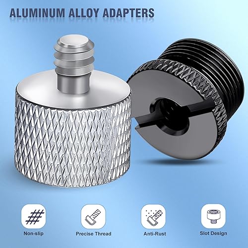 Miniatura 3 de Fansjoy Paquete de 8 adaptadores de soporte de micrófono, adaptador de rosca de soporte de micrófono, 58 hembra a 38 macho, 38 hembra a 58 macho, 58