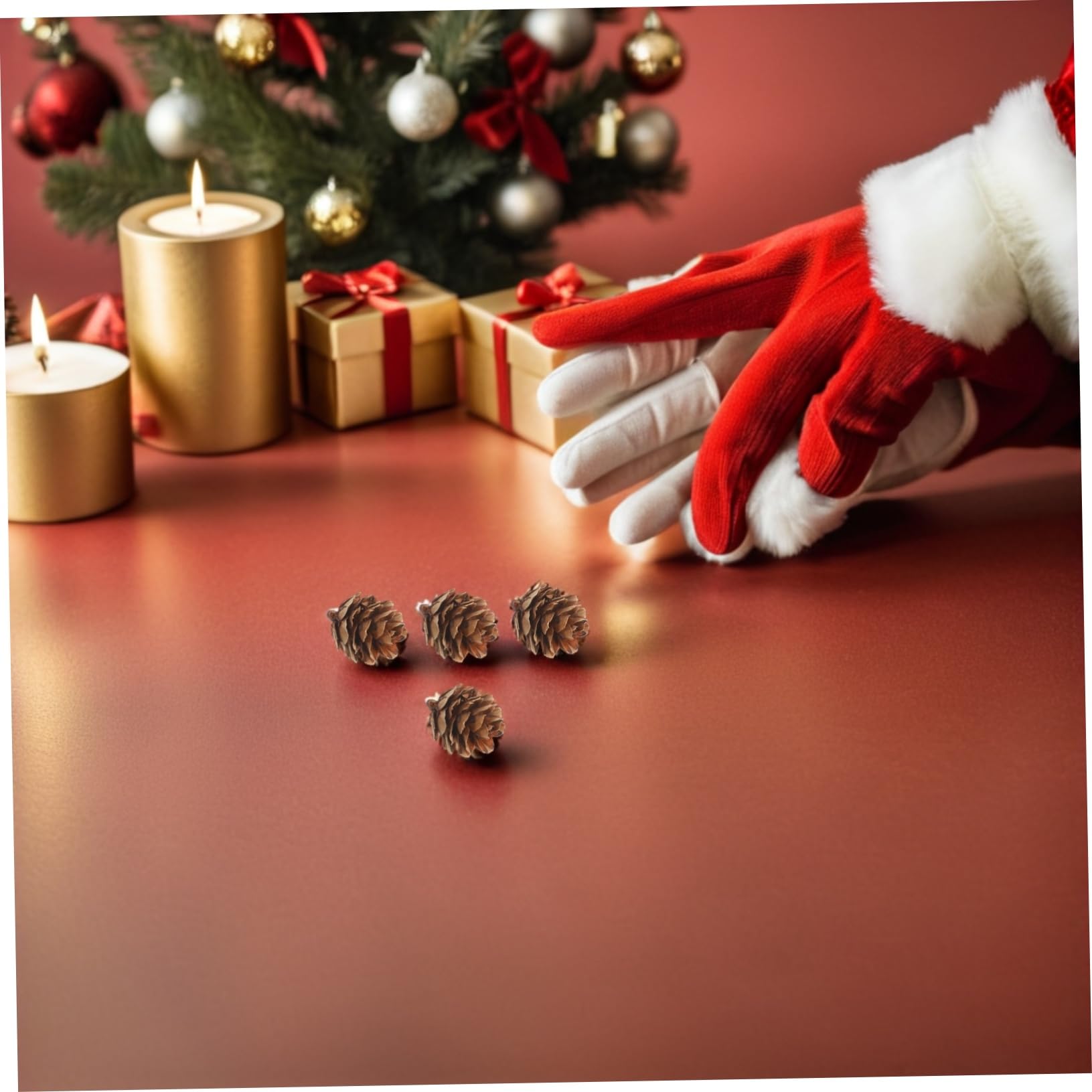 GLEAVI Kleiner Kiefernzapfen Weihnachtszapfen aus Kiefernzapfen mit Rustikalem Design Wiederverwendbar für Wohnzimmer und Innenräume als Hängende Dekoration