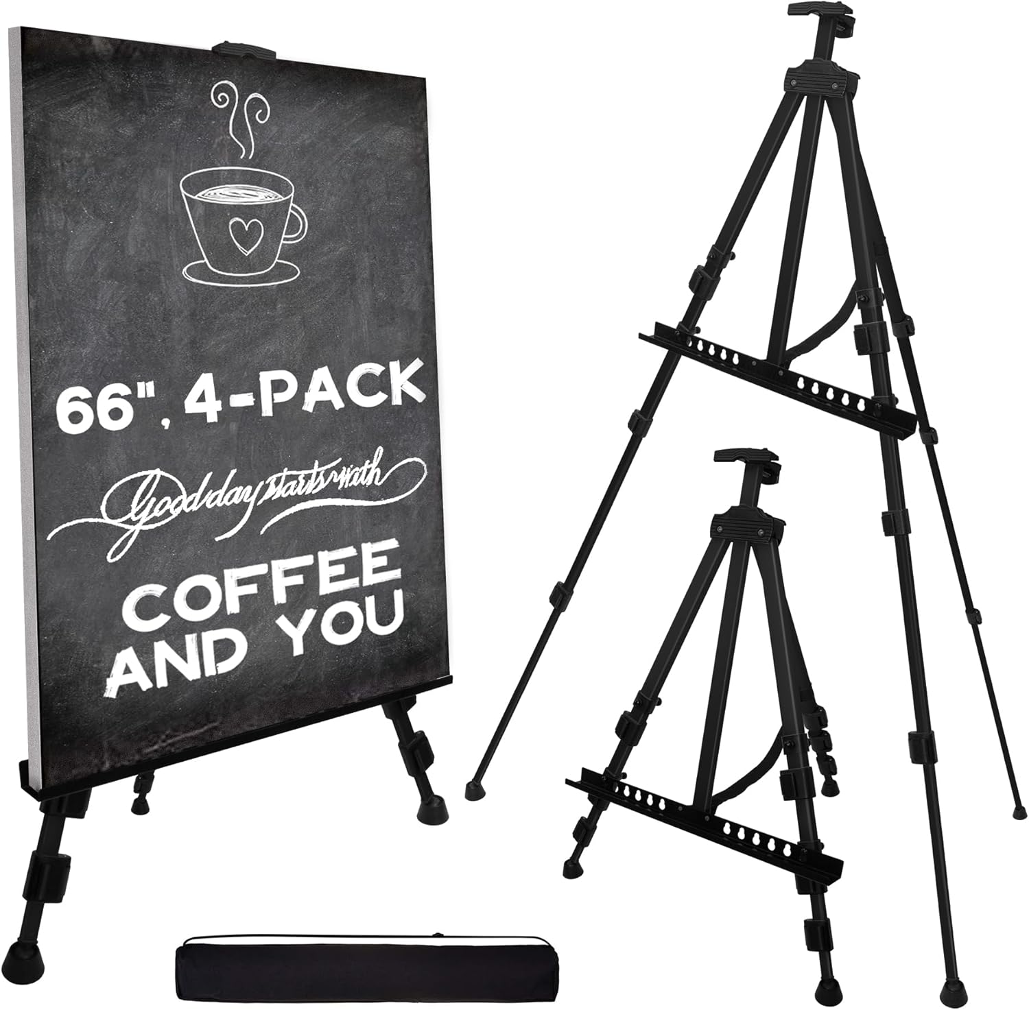 ARTIFY 66 Inches Double Tier Easel Stand, Adjustable Height