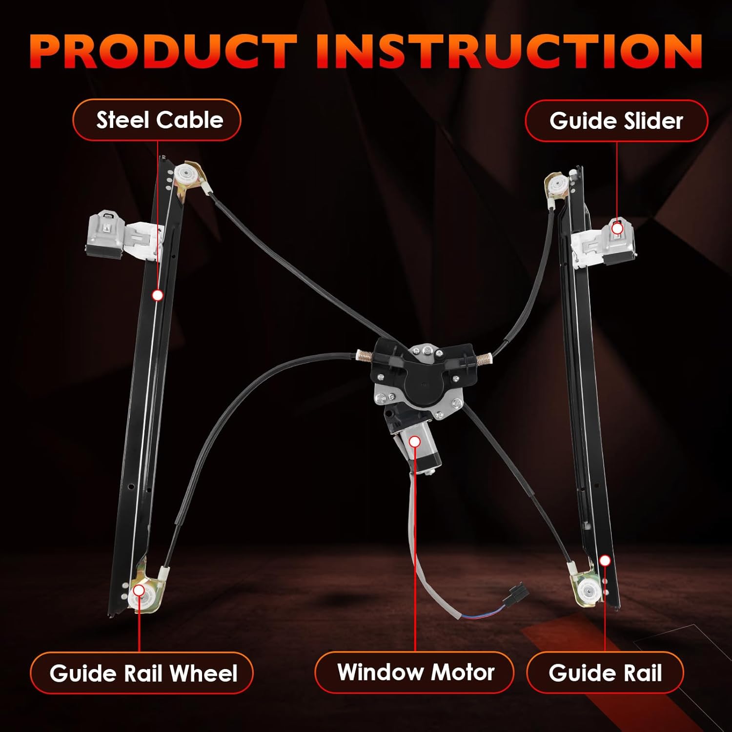 741-534 Power Window Regulator with Motor Driver Side Front Left,Fits 2004 2005 2006 2007 Chrysler Town & Country, Dodge Caravan, Dodge Grand Caravan, Replace# 741534, 4894527AA, 86842