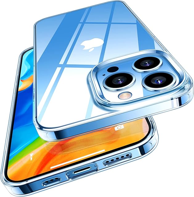 TORRAS Crystal Clear iPhone 13 Pro Max Case [100% Never Yellowing] [NO.1 Military Drop Protective] iPhone 13 Pro Max Clear Case Ultra Slim Soft Fit Silicone Clear iPhone 13 Pro Max Phone Case Cover