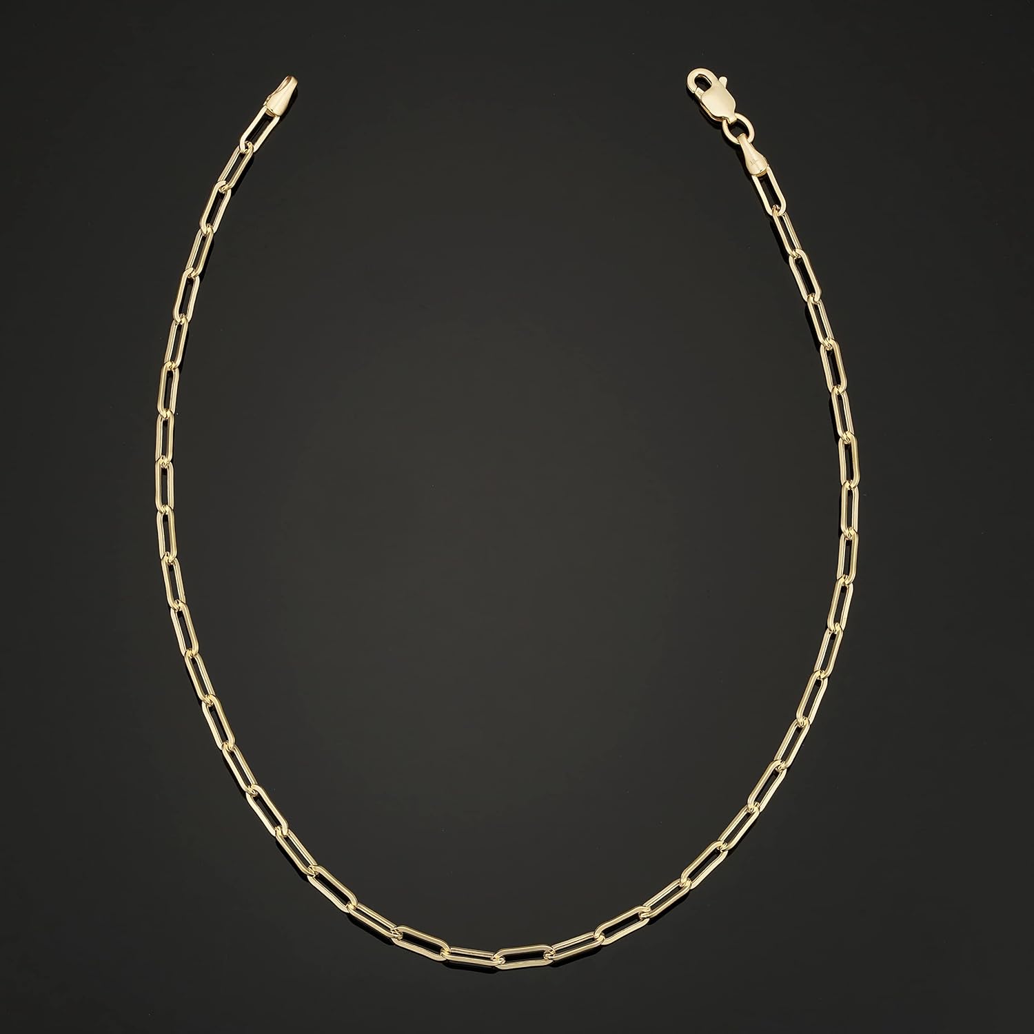 Au Naturale 10k Yellow Gold Paperclip Link Chain Bracelet (2.5 mm, 7 inch) | Minimalist Jewelry for Women