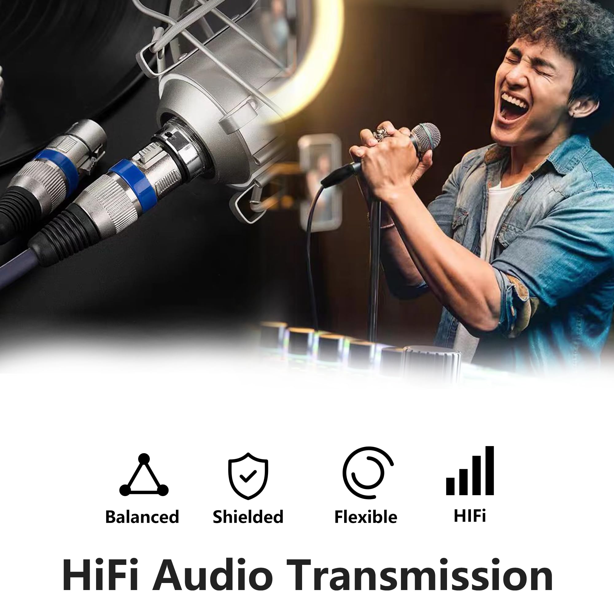 YOZAIUUI 4 Packs XLR Cables 3M: Microphone 3 Pin Dmx Cables XLR Male to Female, Hi-Fi Sound Quality - Image 4