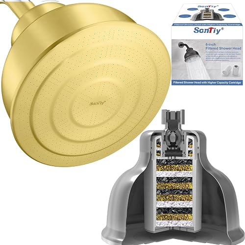 SonTiy Filtered Shower Head, All Metal Shower Filter Head For Hard Water Removes