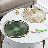 Vista 4 de Generic Bandeja de lujo para servir, con asas, exhibición de maquillaje de perfume cosmético, bandeja decorativa multifuncional, bandeja de joyería
