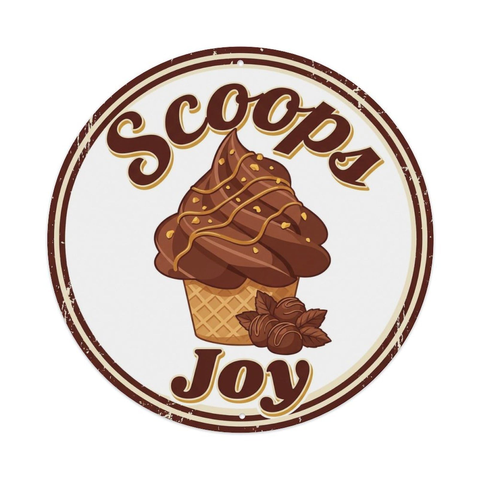 Scoops Joy Shabby Chic Metal Tin Sign