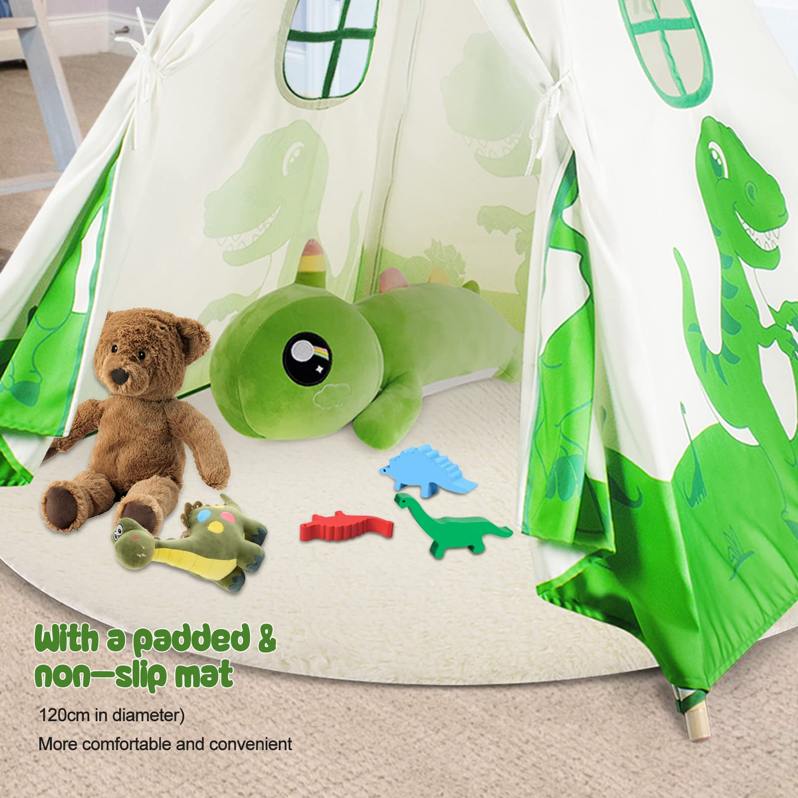 Tenda per Bambini in Tela Indiana Teepee lavabile in cotone Tenda da gioco con Coperta & Luci Fatate per Interni ed Esterni
