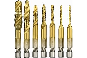 BAYTORY 7Pcs Premium Titanium Thread Drill and Tap Set