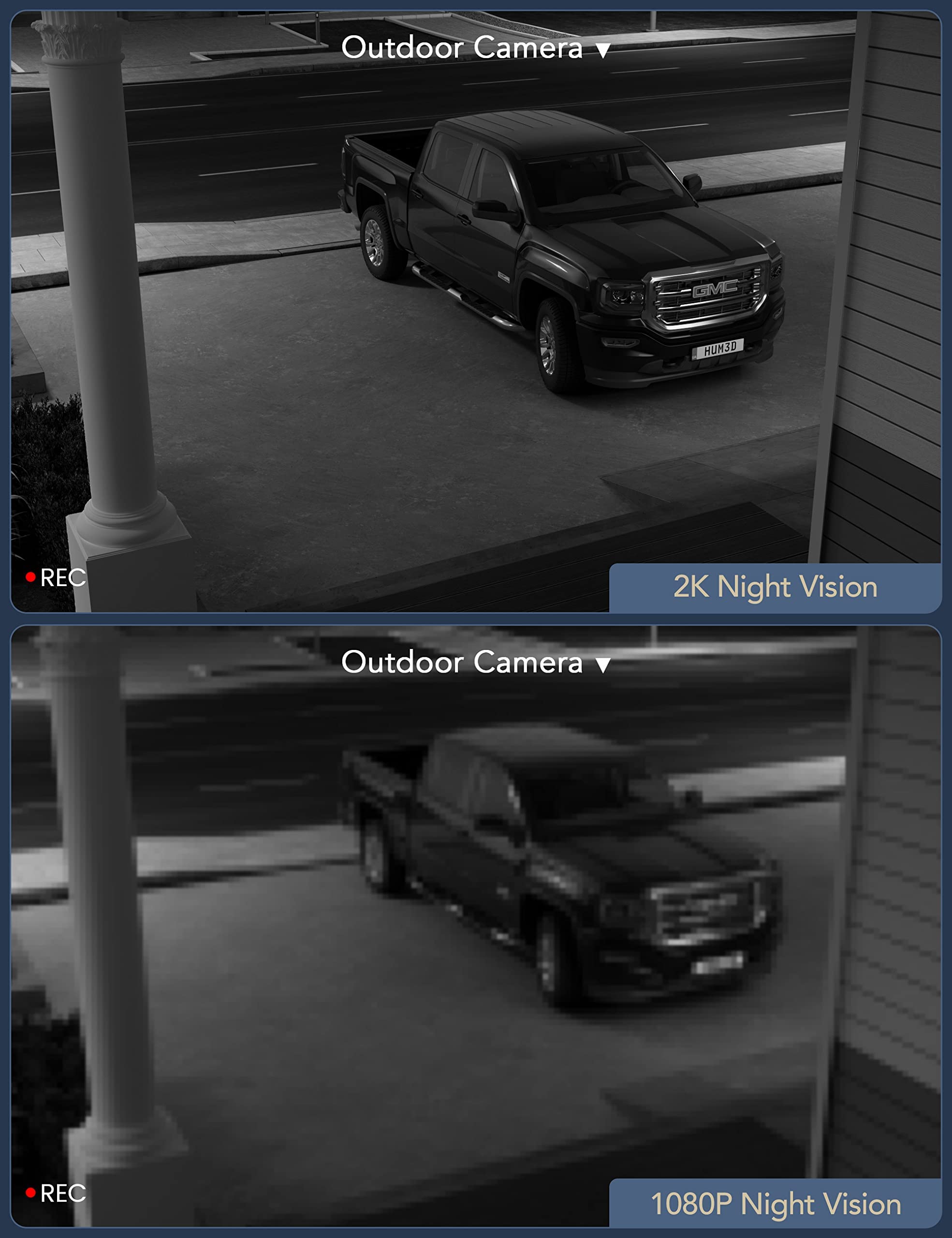 GNCC Beveiligingcamera Buiten WiFi 2K, Bewakingscamera voor Buiten, 24