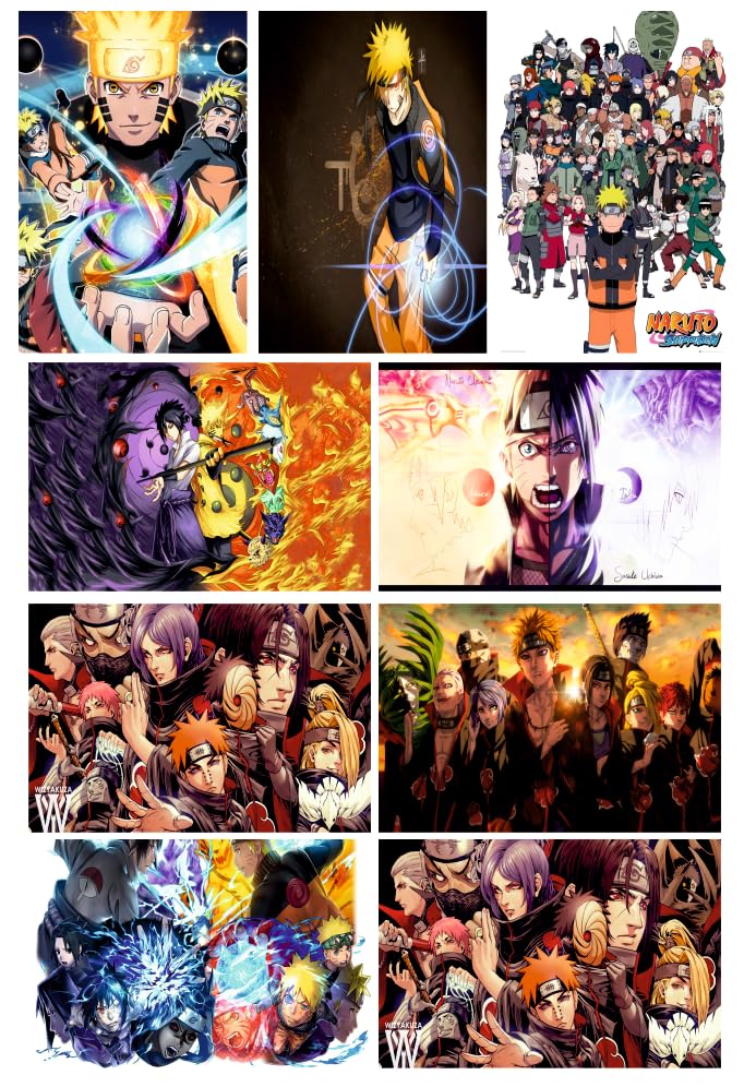 NARUTO ANIME WALL POSTER | PACK OF 27 wall collage kit |ANIME WALL COLLAGE6 * 4 inches | Naruto Uzumaki |Sasuke Uchiha | Sakura Haruno