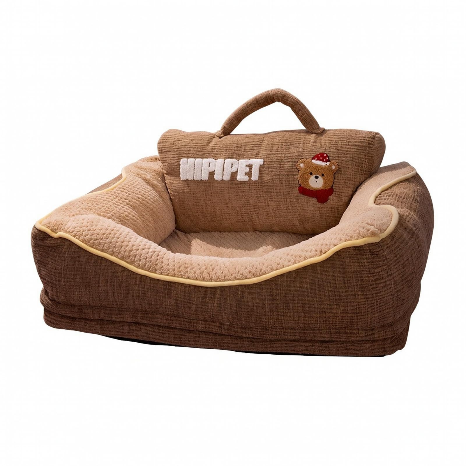 Nido Riposo Gatto Cuccia Divano Sofà Letto con Cuscino Schiena Imbottito E Bordi Rialzati Copertura Esterna Rimovibile E Imbottitura Estraibile Fondo, L, style to 1