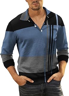 Mens Long Sleeve Polo Shirts, Men Polo Shirt Long Sleeve T Shirt Mens XXXL Mens Sports Tops Green Polo Shirts Mens Grandad Tshirt Men Shirts for Men Adult Formal Non Iron