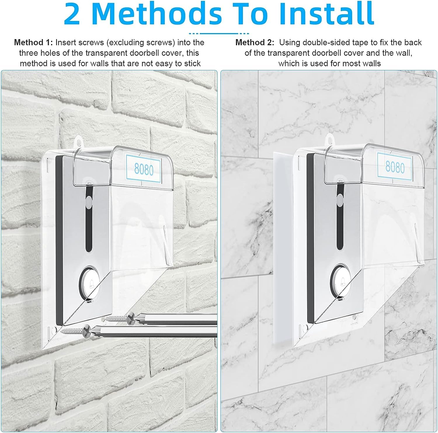 Copertura Campanello Esterno Impermeabile - Trasparente Per Protezione Da Pioggia E Neve - QKFON - Foto 2