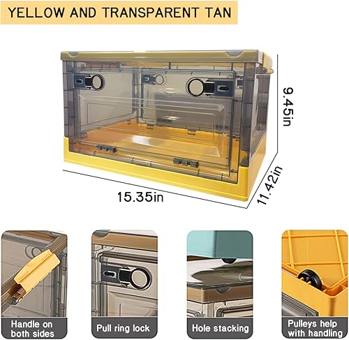 Miniatura 5 de Organizador de maletero de automóvil mejorado de tamaño pequeño con tapa, organizador apilable de tres lados para automóvil, organizador de maletero