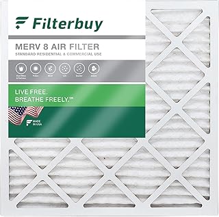 Filterbuy 20x20x1 Air Filter MERV 8 Dust Defense (1-Pack), Pleated HVAC AC Furnace Air Filters Replacement (Actual Size: 19.50 x 19.50 x 0.75 Inches)