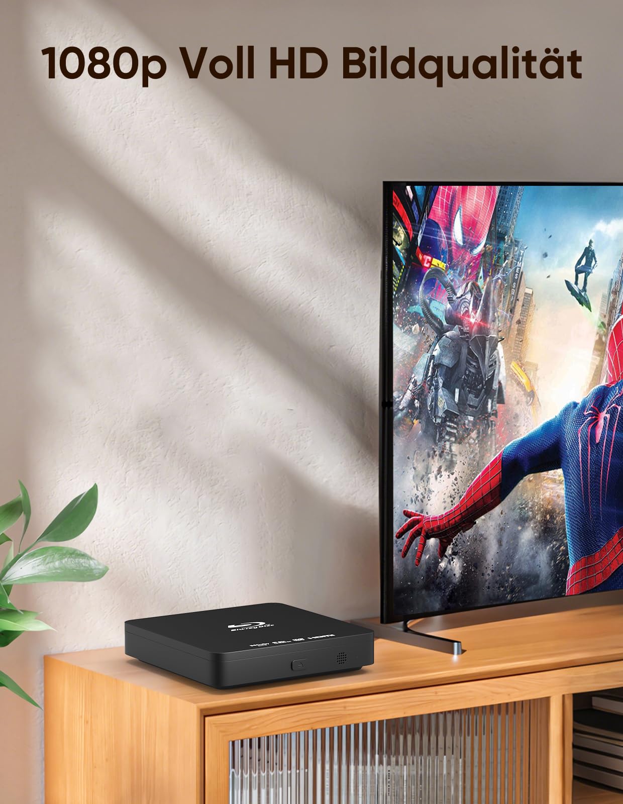 Lecteur Blu Ray 1080P Blu Ray pour home cinéma - Lecture de tous les DVD et région B 2 Blu Rays - Prise en charge d'une clé USB 128 Go avec sortie HDMI et AV - Convertisseur PAL NTSC et câble de