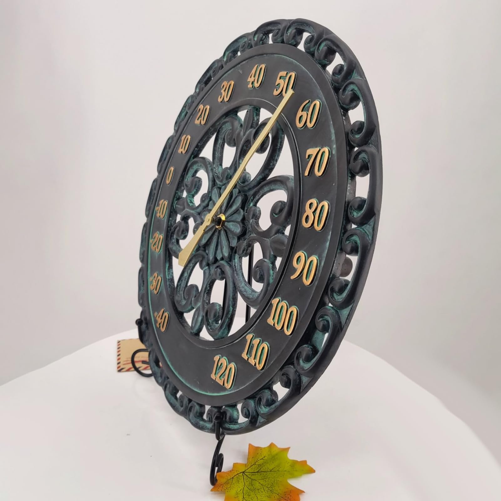 Termometro esterno sospeso – Elegante termometro in resina per giardino e | terrazza, impermeabile e resistente alle intemperie, facile da appendere, misuratore di temperatura decorativo, nessuna