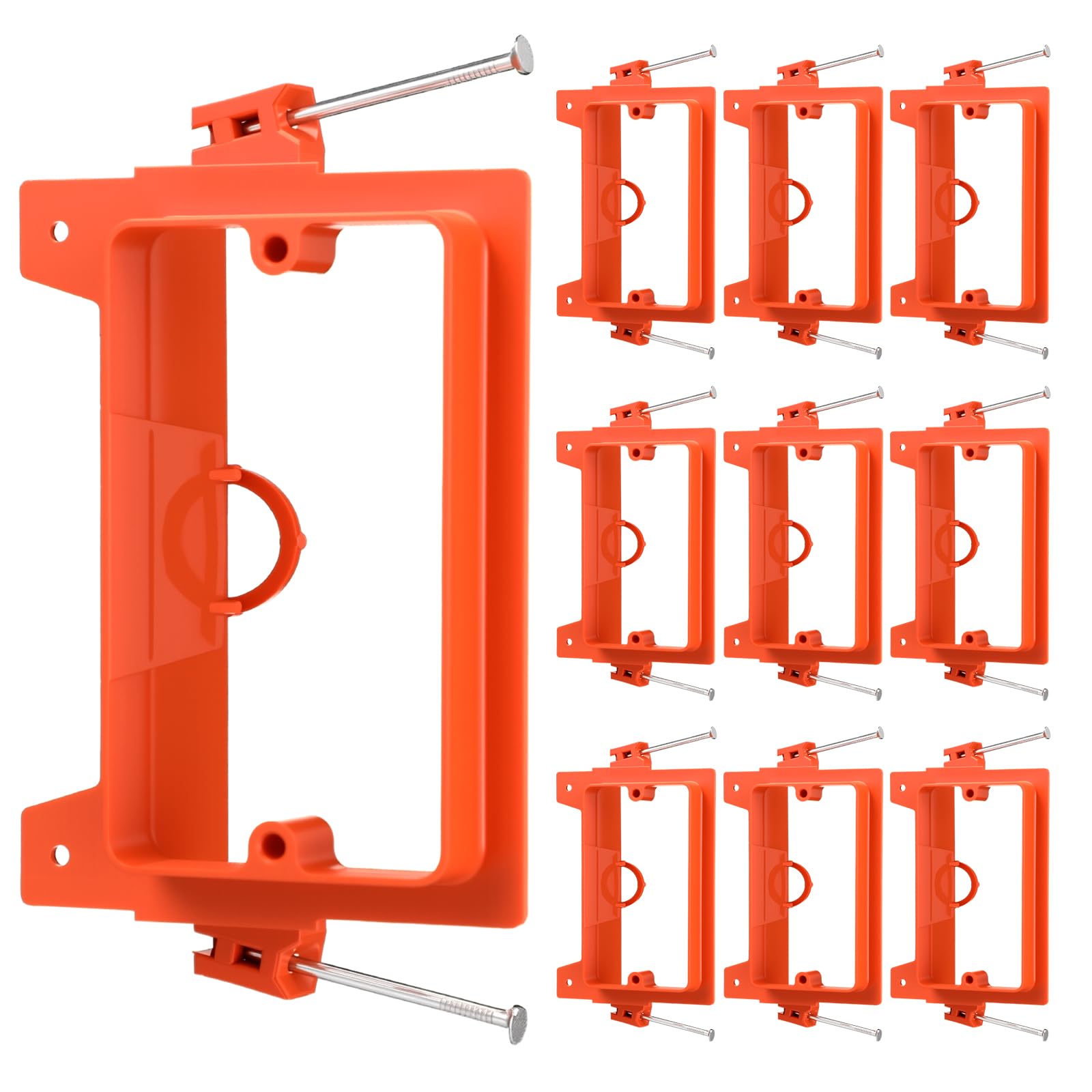 Gerrii 10 Pack Low Voltage Mounting Bracket, Screw on Single Gang, Orange