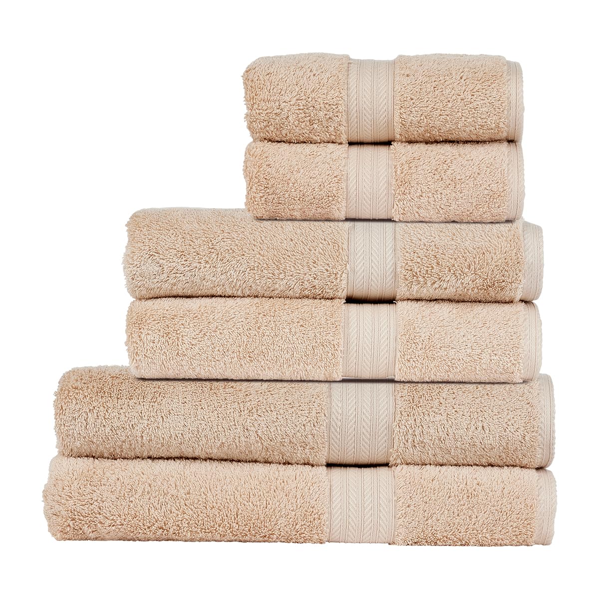 Christy Renaissance Family Towel Set | Driftwood Beige | 100% Egyptian Cotton Pile | Luxuriously Soft and Super Absorbent | 675 GSM | 2 Bath Sheets 2 Bath Towels 2 Hand Towels
