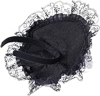 Vista 6 de BinaryABC Diadema de sombrero de bruja de Halloween para disfraz de Halloween, suministros de fiesta, 10.6 x 9 pulgadas (negro)