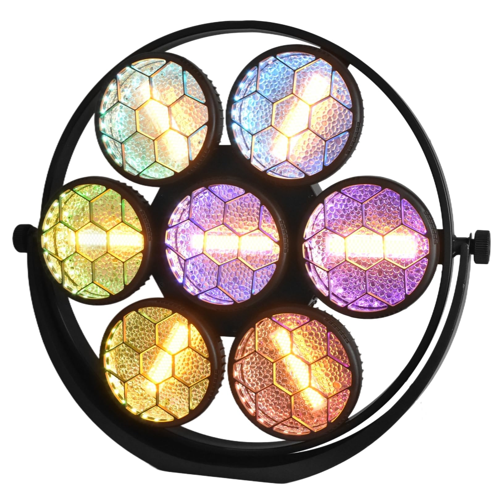 Professional Stage Light, 7x40w COB LED Lights with RGB Effects, 280W DMX512 Control, Black