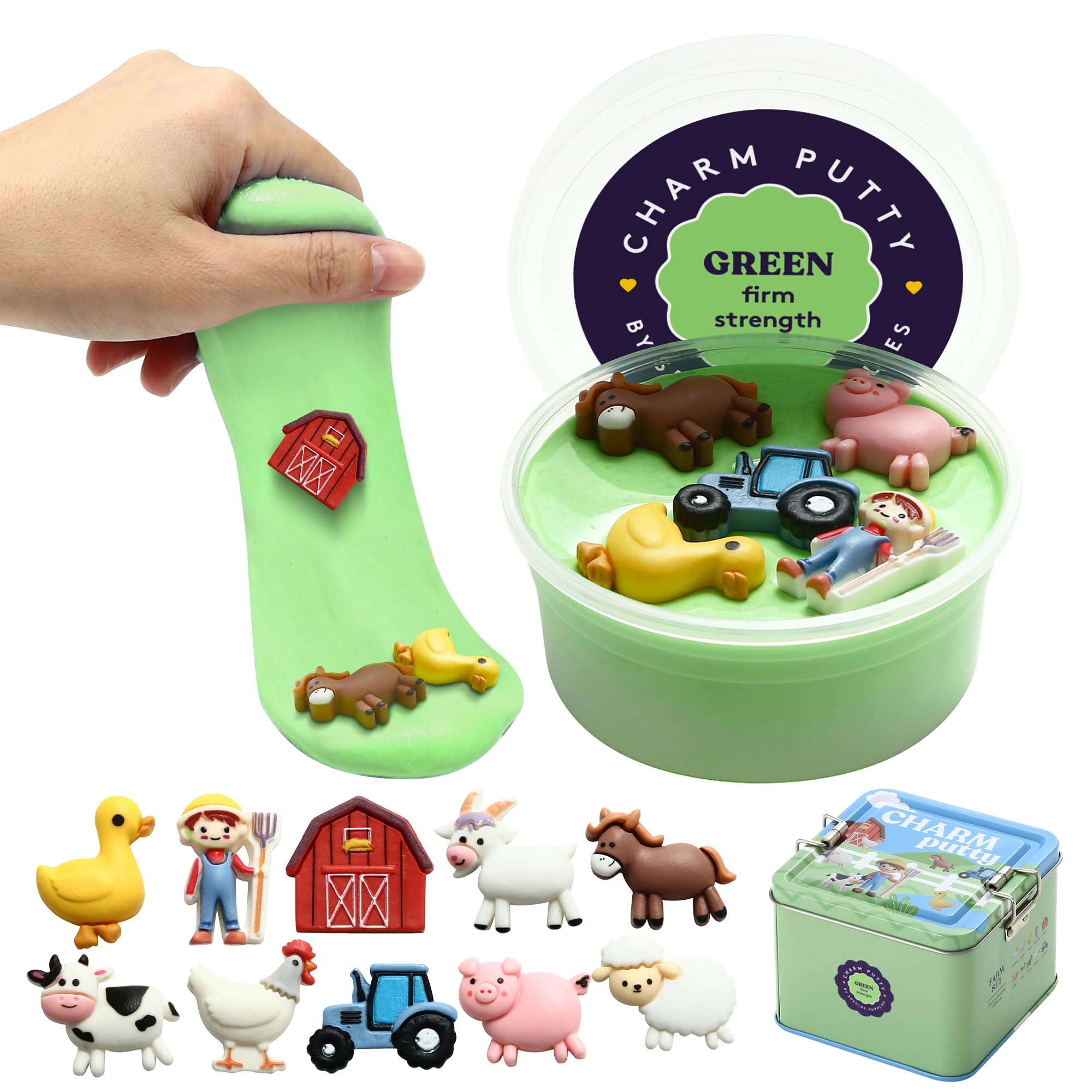 Special Supplies Sensory Therapy Putty for Kids and Adults with Cute Charms, Resistive Hand Exercise Stress Relief Therapy Putty (Farm)