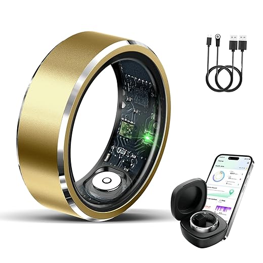 Smart Ring for Women Men,IP68 Waterproof Wearable Fitness Tracker with Sleep Tracking Heart Rate Healthy Monitor Ring Activity Monitoring Steps for iOS Android