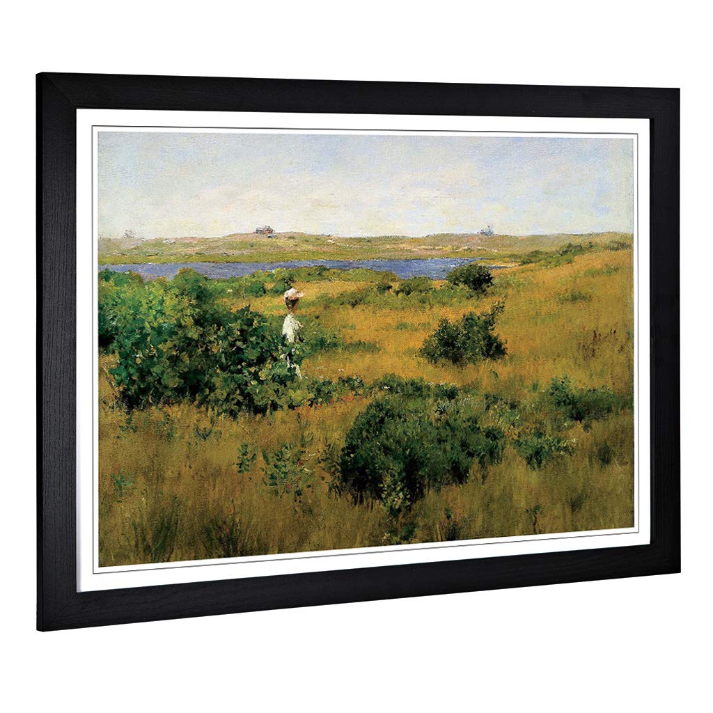 Big Box Art Framed Print of William Merritt Chase Summer at Shinnecock Hills Design | Wall Art Picture| Home Decor for Kitchen, Living Room, Bedroom, Hallway, Black, A2 / 24.5x18 Inch / 62x45cm