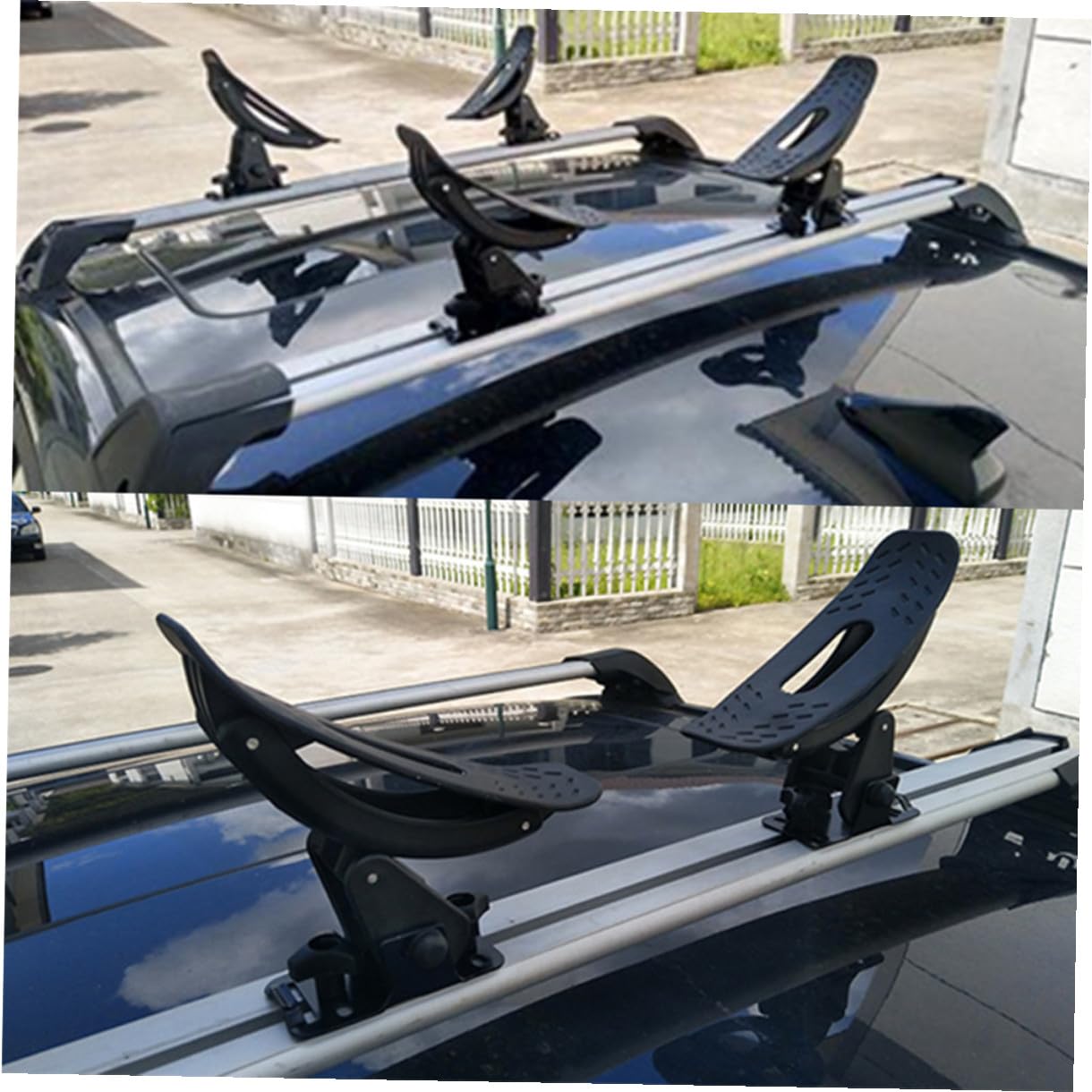 VICASKY Supporto per Barche e Porta Pagaia in Ferro Robusto, Staffa Fissa per Kayak e Gommoni, Accessori per Sport Acquatici, per Trasporto Sicuro su Auto e attività Outdoor