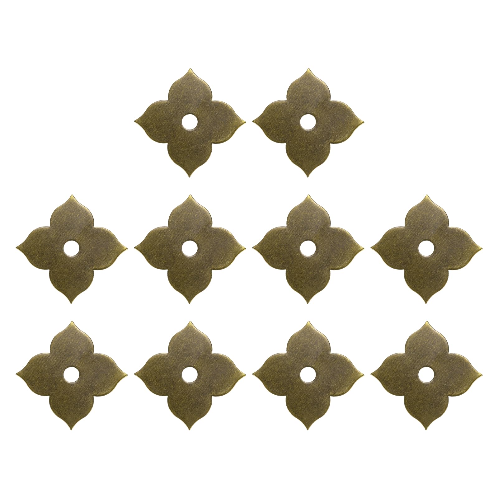 sourcing map 10 piastre posteriori per pomelli per armadietti, 4 cm, a forma di foglia, in ottone, classiche, decorazione per mobili, cassetti, armadi, porte, hardware (colore bronzo)